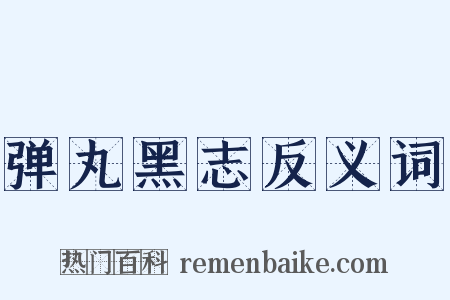 弹丸黑志反义词是什么意思的图片